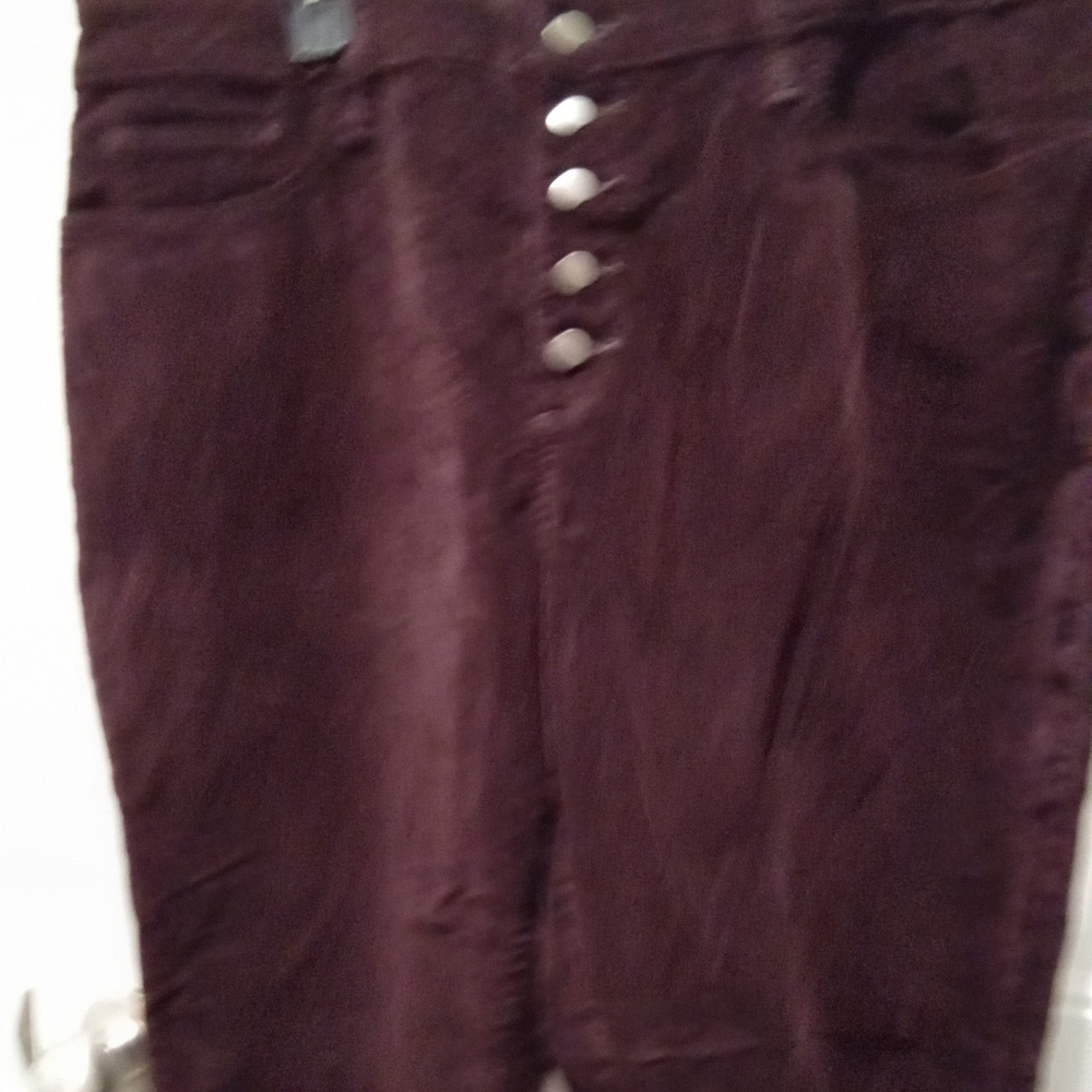 Universal Thread Button Fly High-Rise Burgandy Corduroy Skinny Pants Size 16